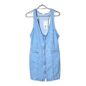 NWT Levi's Rio Denim Dress Light Wash Size Medium Full Zip Sleeveless‎